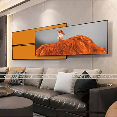 Tranh trang trí in trên Canvas phòng ngủ khách sạn Nhẹ nhàng 100X40-90X30 cm P/N: AZ2-0142-KN-CANVAS-100X40-90X30